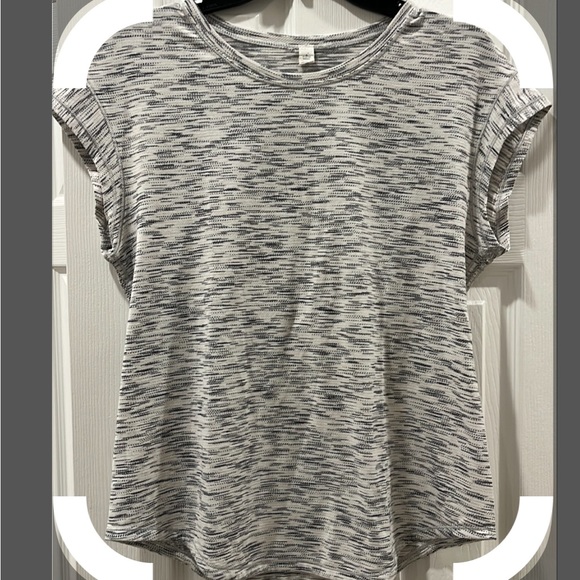 Lululemon White & Grey Lightweight Shirt with Cross Stitch Detail - Picture 1 of 6